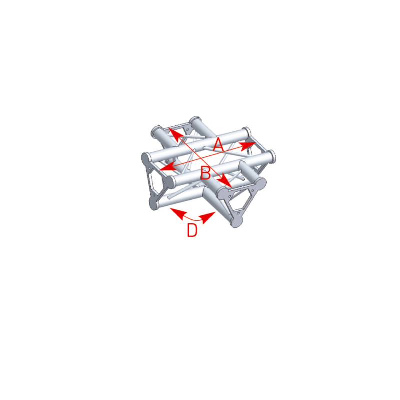 ASD Angle Alu 250 Triangulaire 4 Départs 90° Horizontal