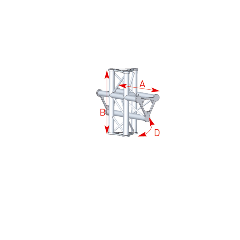 ASD Angle Alu 250 Triangulaire 4 Départs 90° Vertical/median G