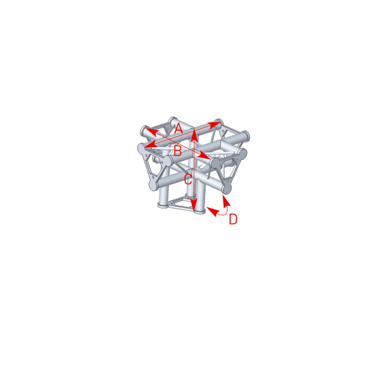 ASD Angle Alu 250 Triangulaire 5 Départs Horizontal/Pied