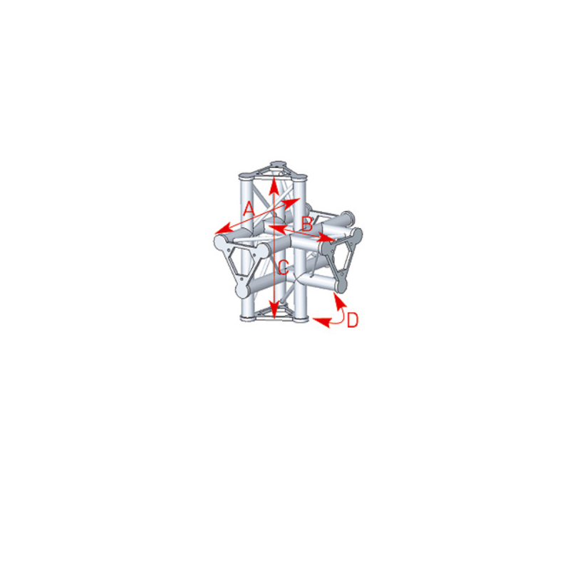 ASD Angle Alu 250 Triangulaire 5 Départs Horizontal/Pied/Vertical