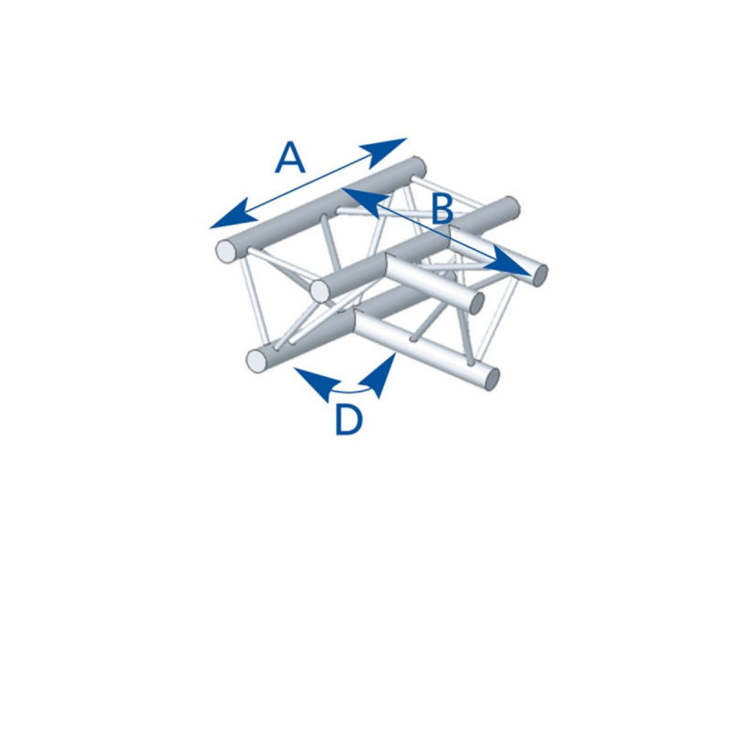 ASD Angle Alu 290 Carré 3 Départs 90° Horizontal