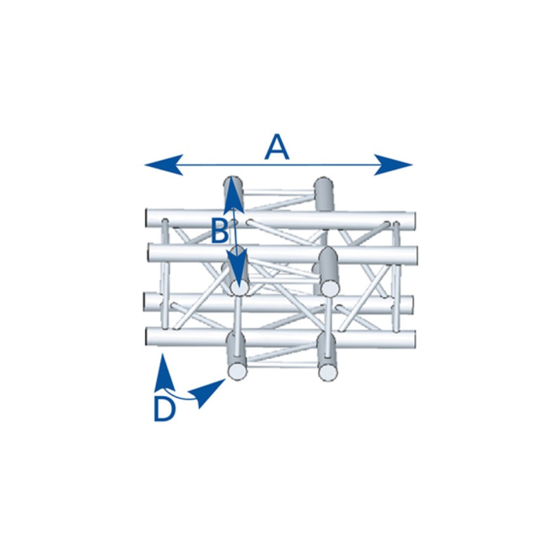 ASD Angle Alu 290 Carré 4 Départs Horizontal