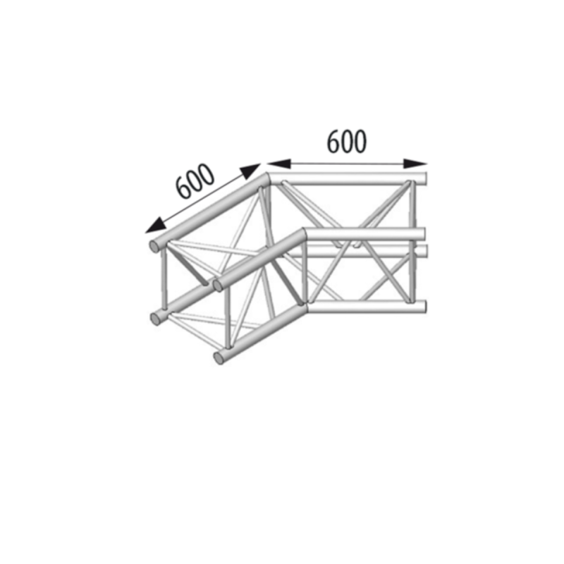 ASD Angle Alu 390 Carré 2 Départs 135°