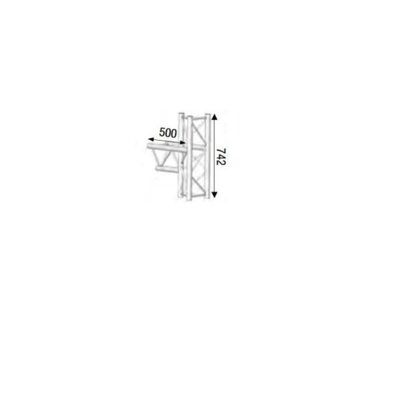 ASD Angle Alu SX290 3 Départs 90° median Forte Charge