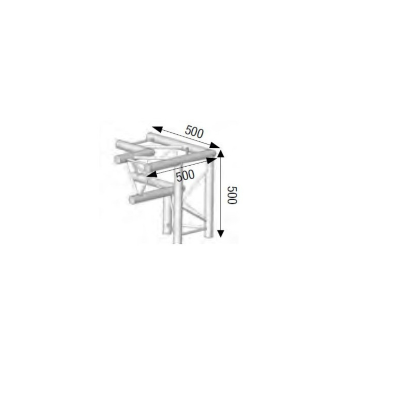 ASD Angle Alu SX290 3 Départs 90° Pied Droit