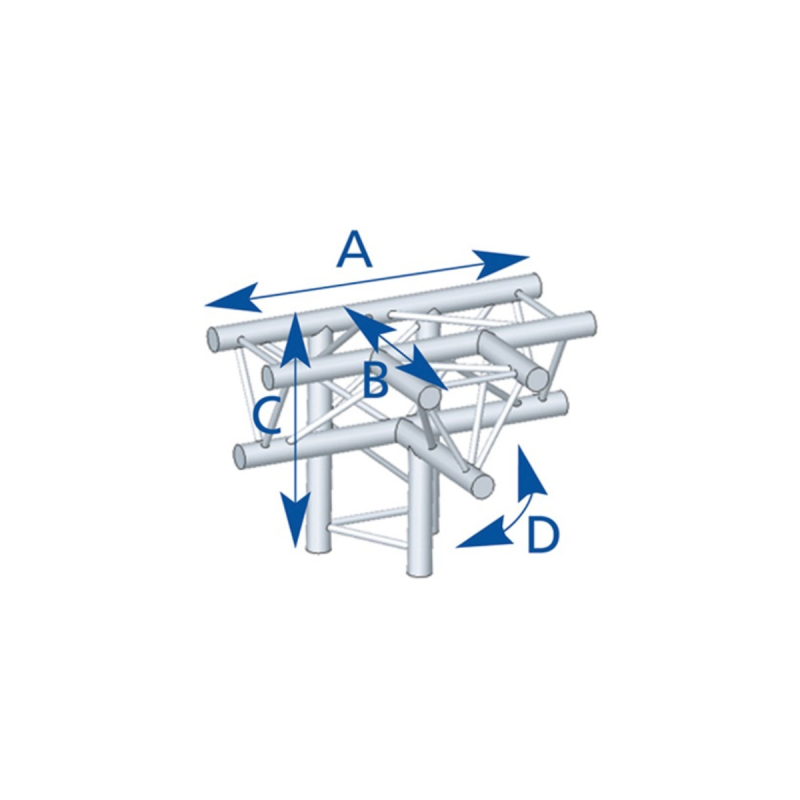 ASD Angle Alu SX290 4 Départs 90° Horizontal/Pied