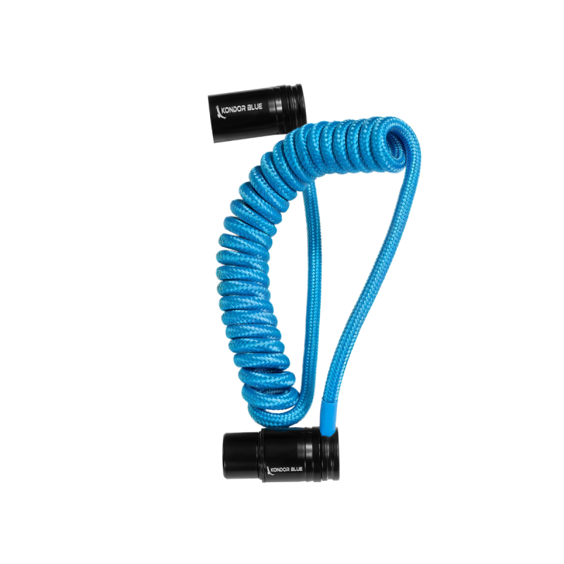 Kondor 12-24" Coiled Low Profile Right Angle XLR Cable (Kondor Blue)