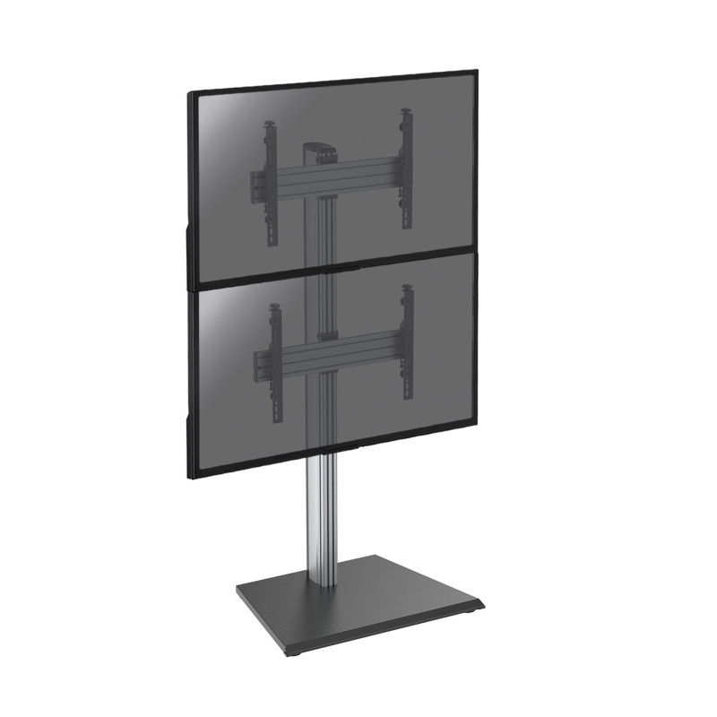 Kimex Support sur pied pour 2 écrans TV 40"-65" Hauteur 175cm à poser