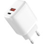 WE Chargeur secteur 2 sorties 1 USB A et 1 USB C Capacité 3A blanc