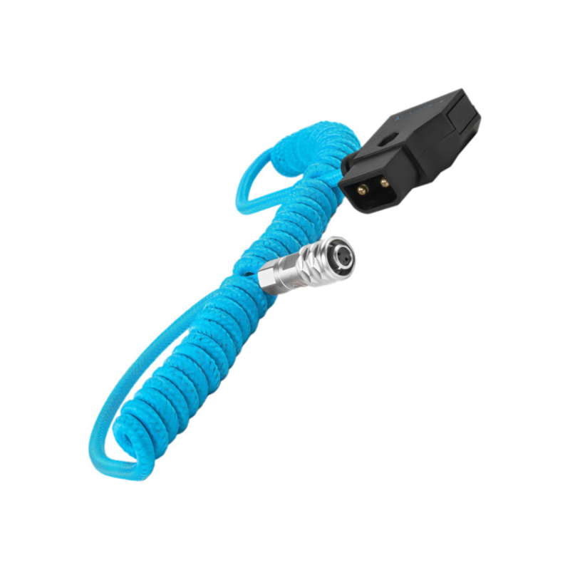 Kondor Coiled D-Tap to BMPCC 6K/4K Power Cable for Blackmagic - Blue