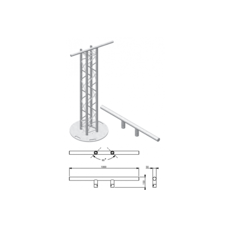 ASD Barre Totem Pour Structure Carre 290