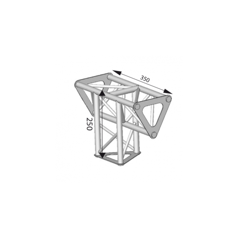 ASD Angle 3D 90° Pied Intermediaire Section 150 Triangulaire Alu