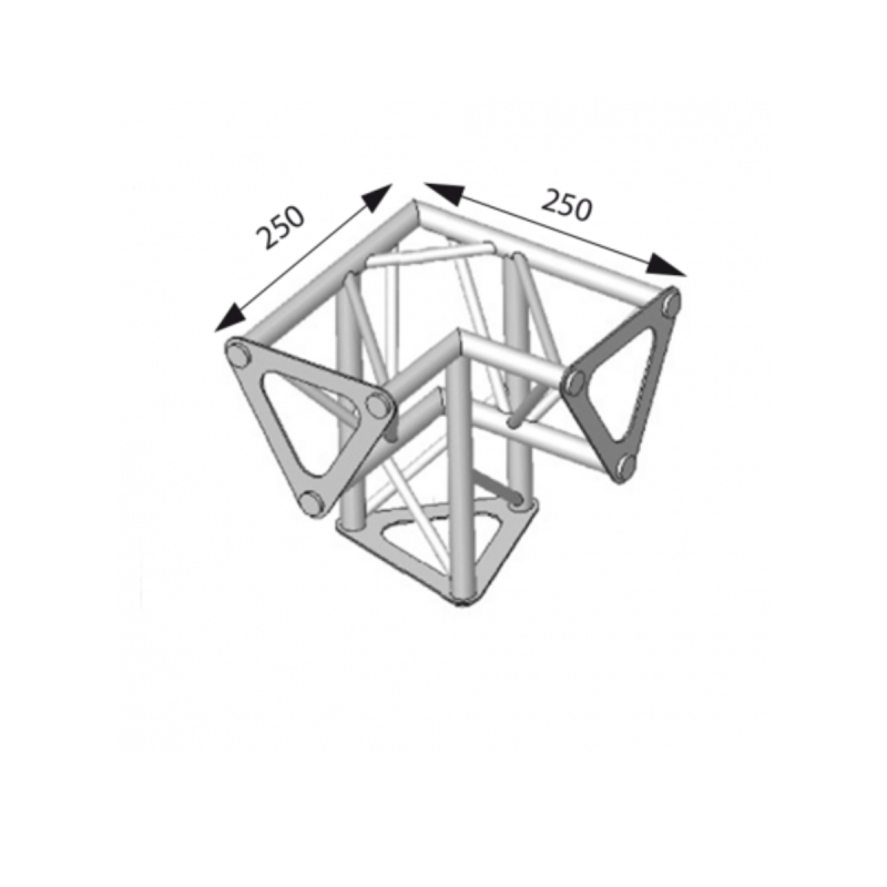 ASD Angle 3D Pied 90° Section 150 Alu Triangulaire