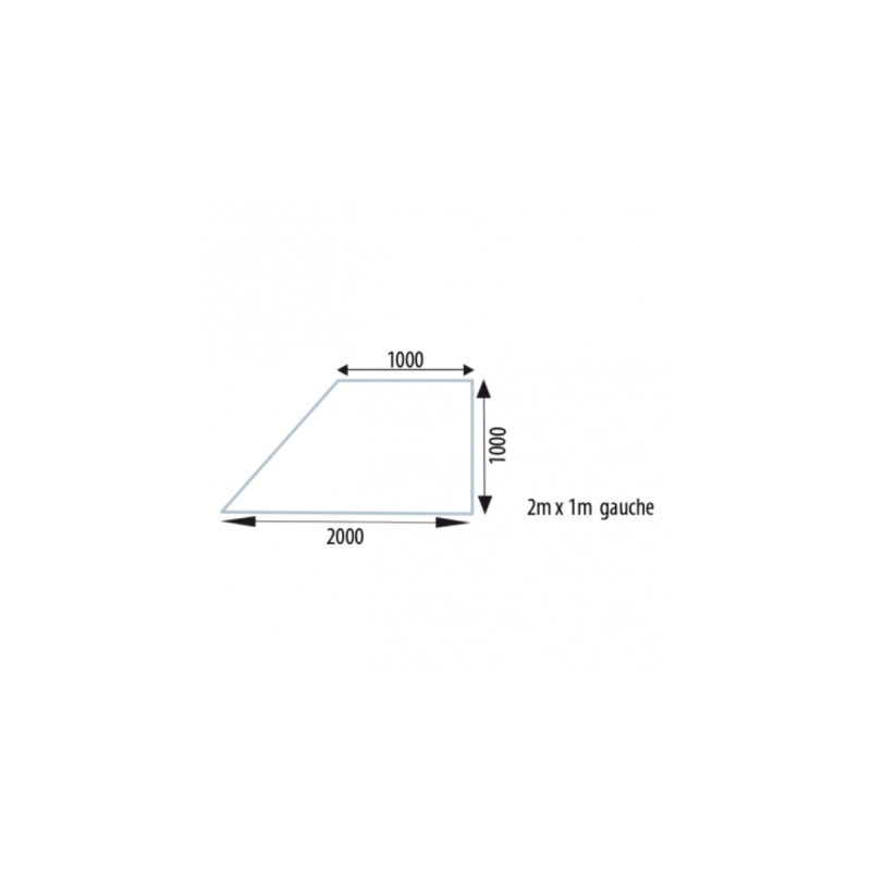 ASD Praticable Triang. Outdoor Noir 500 Kg / m² de 2m x 1m Gauche