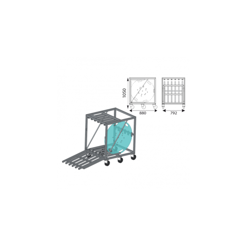 ASD Chariot de Transport Pour 6 EML 259 (0,9X0,8X1,1m)