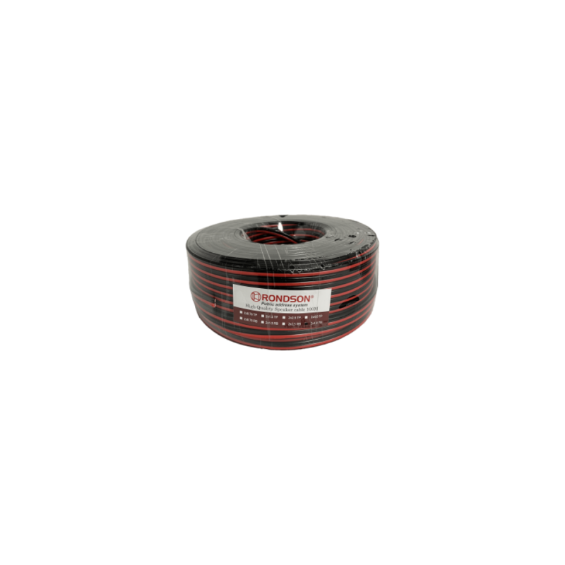 Rondson Câble Haut-Parleur 2 x 4,0 mm x 100 ml couleur rouge et noire