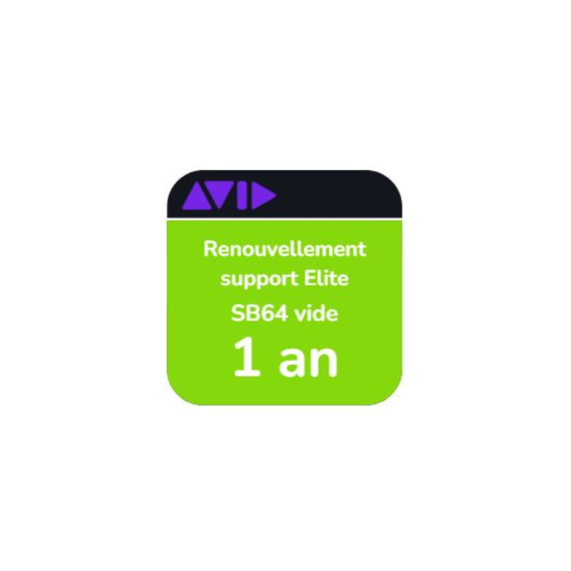 Avid Renouvellement support Elite Live de 1 ans pour SB64 vide