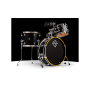 Dixon Kit de batterie - finition Black with black/yellow bass hoop