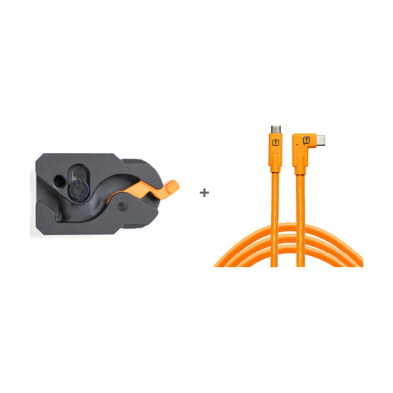 TetherGuard LeverLock & USB-C/USB-C 4.6m Straight to Straight Orange