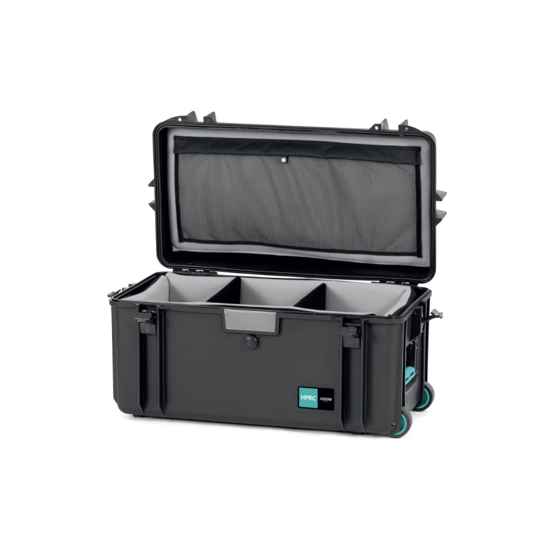 HPRC Valise résine 4300W à roues Soft Deck&Dividers Black/Blue