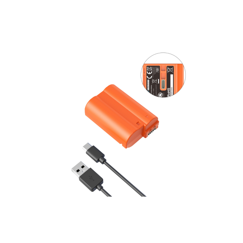 SmallRig 4966 EN-EL15c USB-C Batterie rechargeable (Orange)