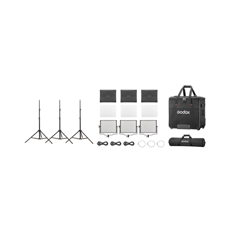 Godox Studio LED Light Panel 3 Light Kit P120D K2