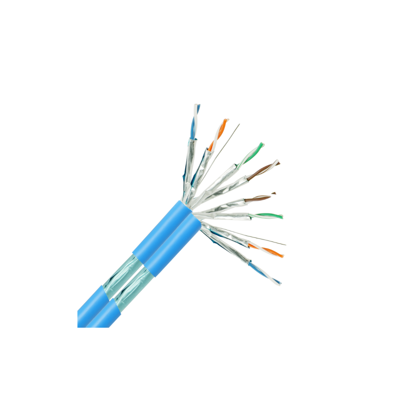 HSD - Câble monobrin - Cat6a F/FTP - 2x4 paires bleu LSZH Dca - 500m