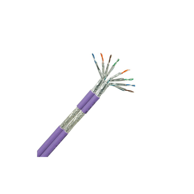 HSD - Câble monobrin - Cat7 S/FTP - 2x4 paires violet LSZH Dca - 500m