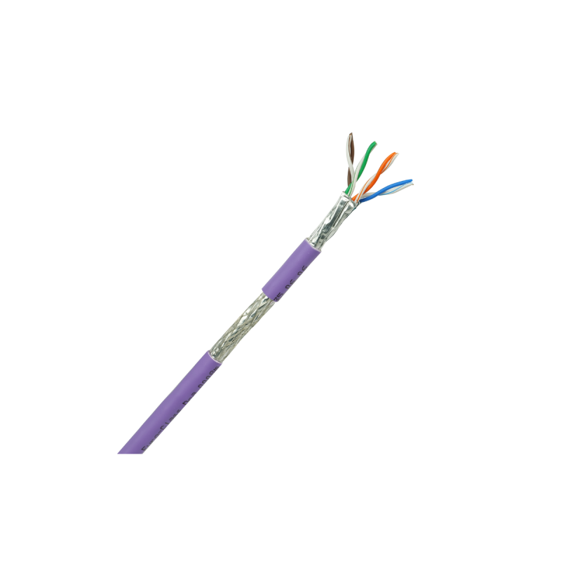 HSD - Câble monobrin - Cat7 S/FTP - 4 paires violet LSZH Dca - 500m