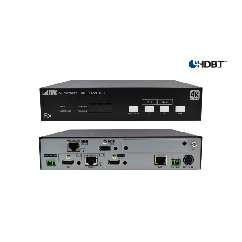 IDK AV Récepteur 4K60 HDMI-HDBaseT 2 pour 3