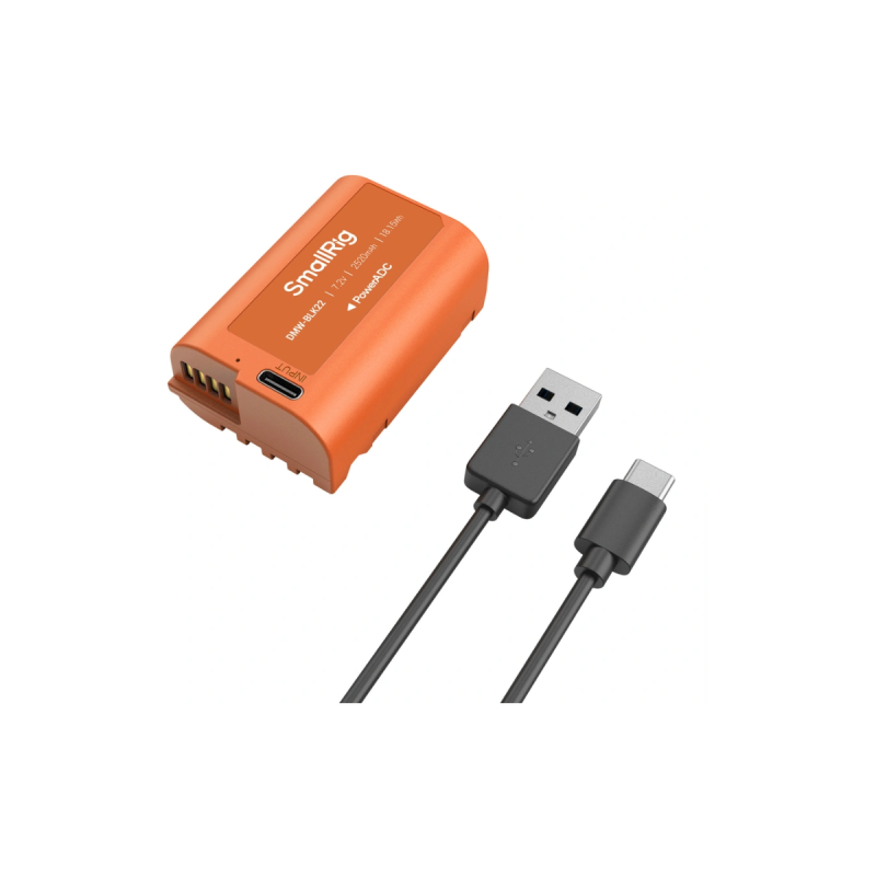 Smallrig 4979 DMW-BLK22 USB-C Rechargeable Camera Battery (Orange)