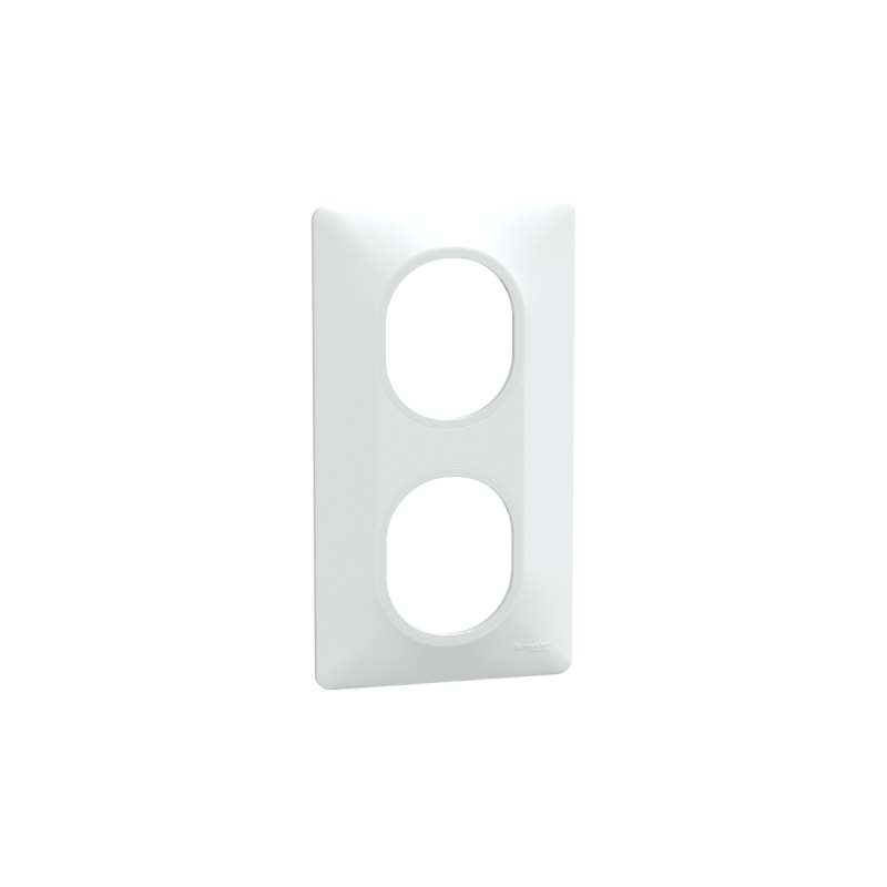 SCHNEIDER Ovalis Plaque de finition 2 postes V entraxe 71mm-Blanc