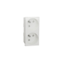 SCHNEIDER Unica-prise double 2P T FR 45°-connexion rapide-Blanc