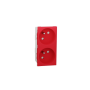 SCHNEIDER Unica-prise double 2P T FR 45°-connexion rapide-Rouge