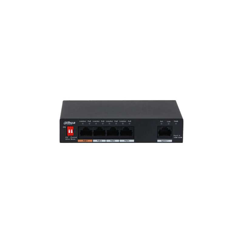 DAHUA - PFS3005-4ET-60-V2- Switch 4 ports PoE  1 port non POE