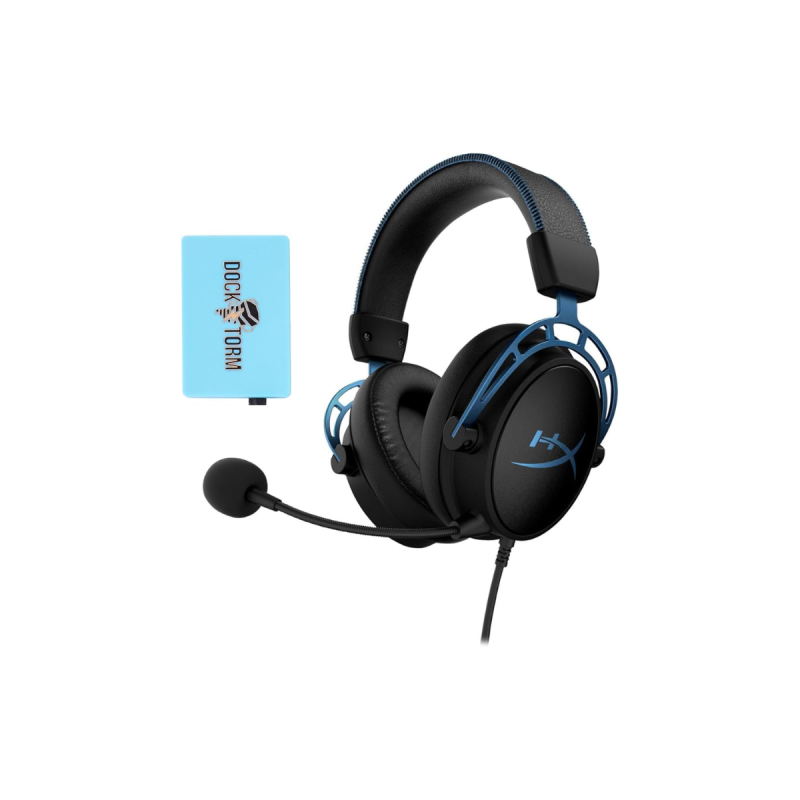 HyperX Casque Cloud Alpha S Noir/Bleu, PC, PS5, PS4, Mousse à mémoire