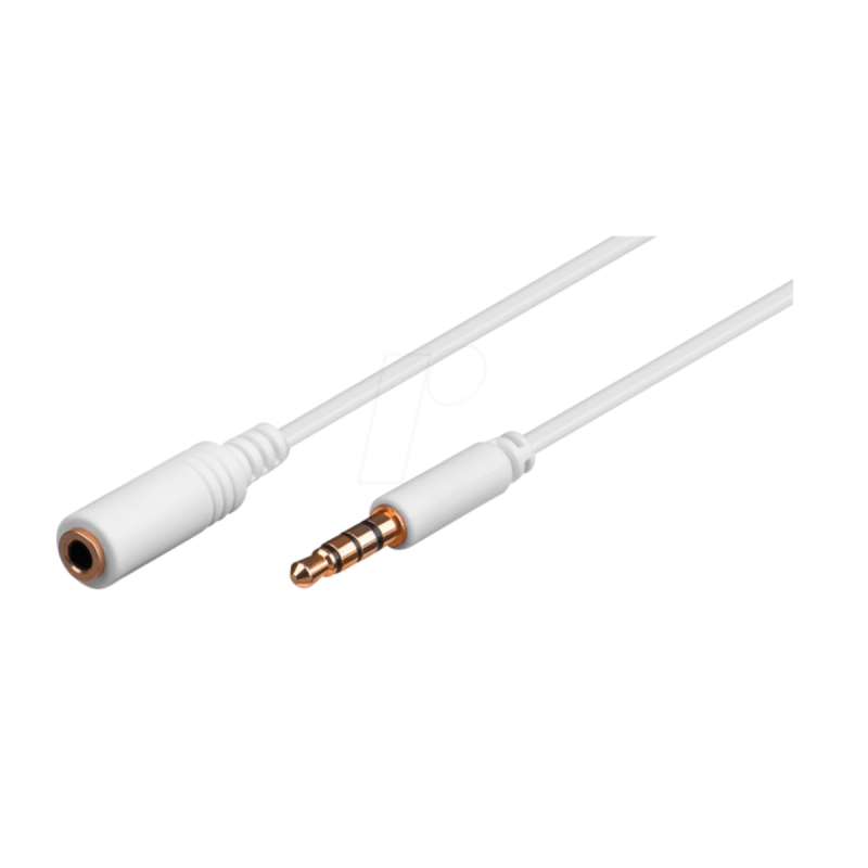 Goobay Rallonge Jack 3,5 mm (4B, ST) Jack 3,5 mm (4B, ST) 0,5m Blanc