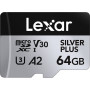 Lexar microSDXC Silver Plus UHS-1 64GB V30 R205/W100MB/s