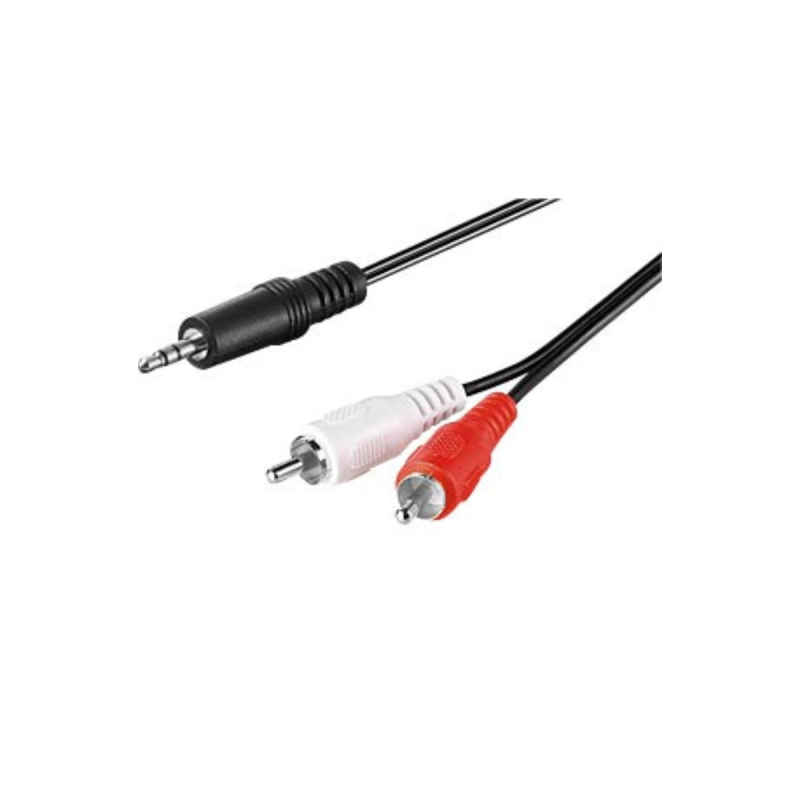 Goobay Cable Jack 3,5 mm (3B, ST) 2 Cinch (audio à G/D) 1m