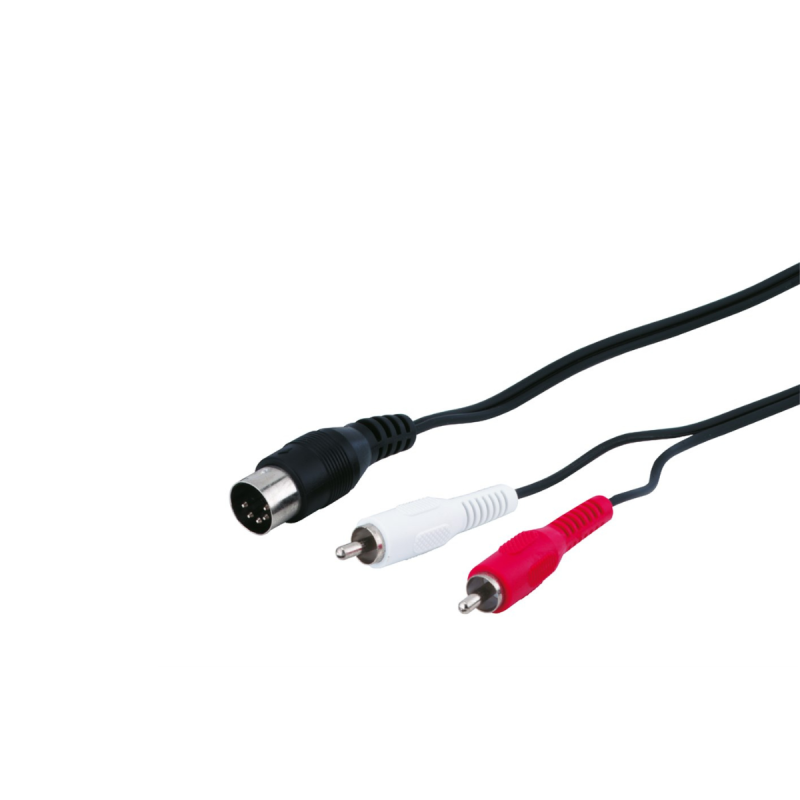 Goobay Adaptateur de cable DIN 180° (5B) 2 Cinch (audio à G/D)