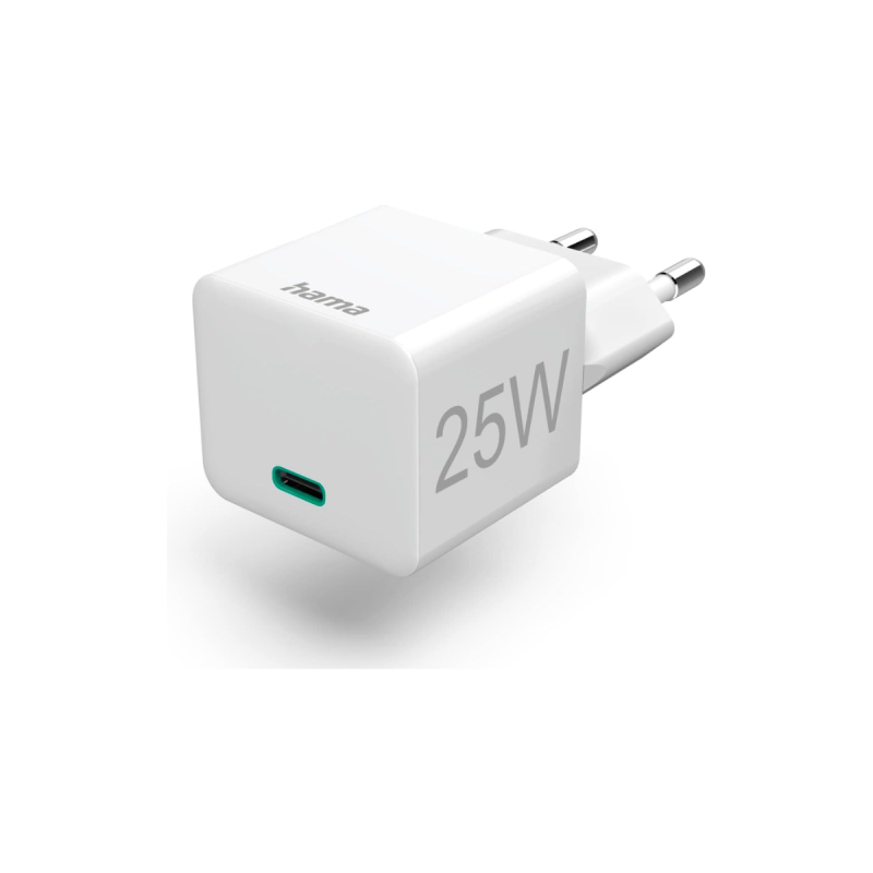 Hama Chargeur rapide, USB-C, super-mini-chargeur, PD, 25W, blanc