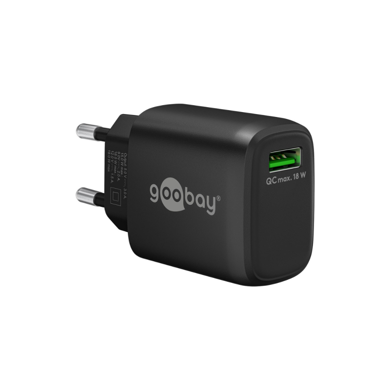 Goobay Chargeur Rapide USB-A (18 W)  noir