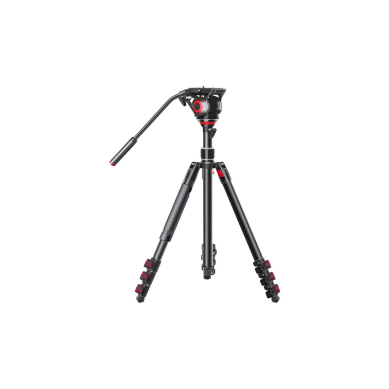 Came-TV Carbon Fiber Video Tripod With Fluid Head Max Load 22 Lbs