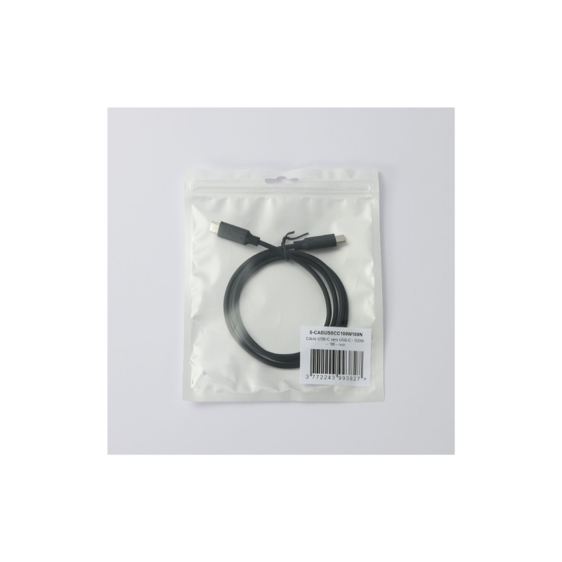 WE Câble USB-C/USB-C 2.0 Male/Male - 25W - 1M - Noir - en sachet