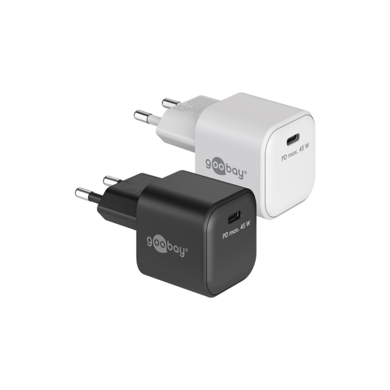 Goobay Chargeur Rapide USB-C™ PD GaN Nano (45 W) blanc