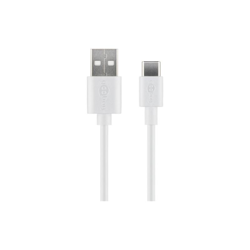 Goobay Câble de Charge et de Synchronisation USB-A   USB-C™ blanc/1m