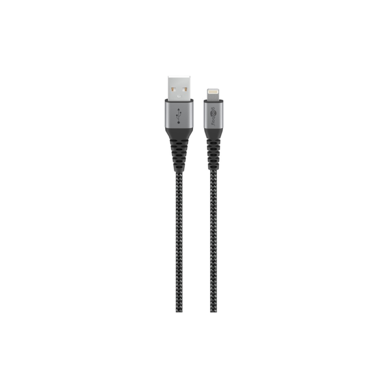 Goobay Câble Textile Lightning vers USB-A Connecteurs Métalliques 1m