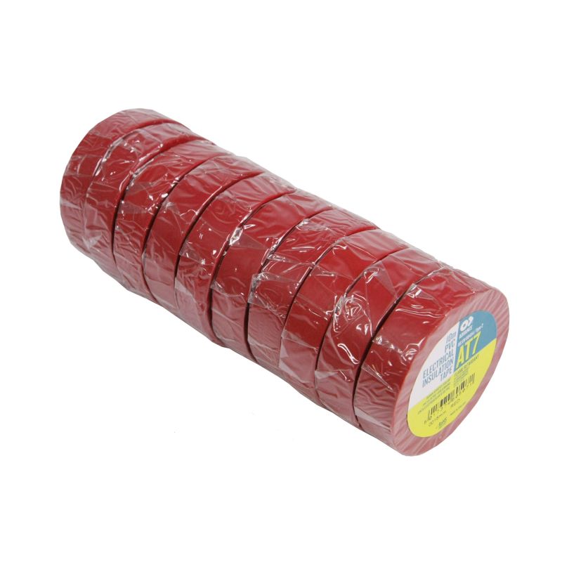 Ruban Isolant AT7 15mm x 10m - Rouge (Vendu par pack de 10)