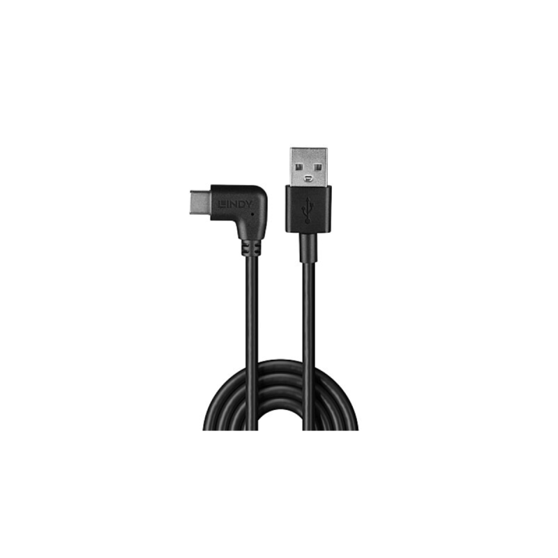 Lindy Câble USB 2.0 Type A vers C coudé, 0.5m