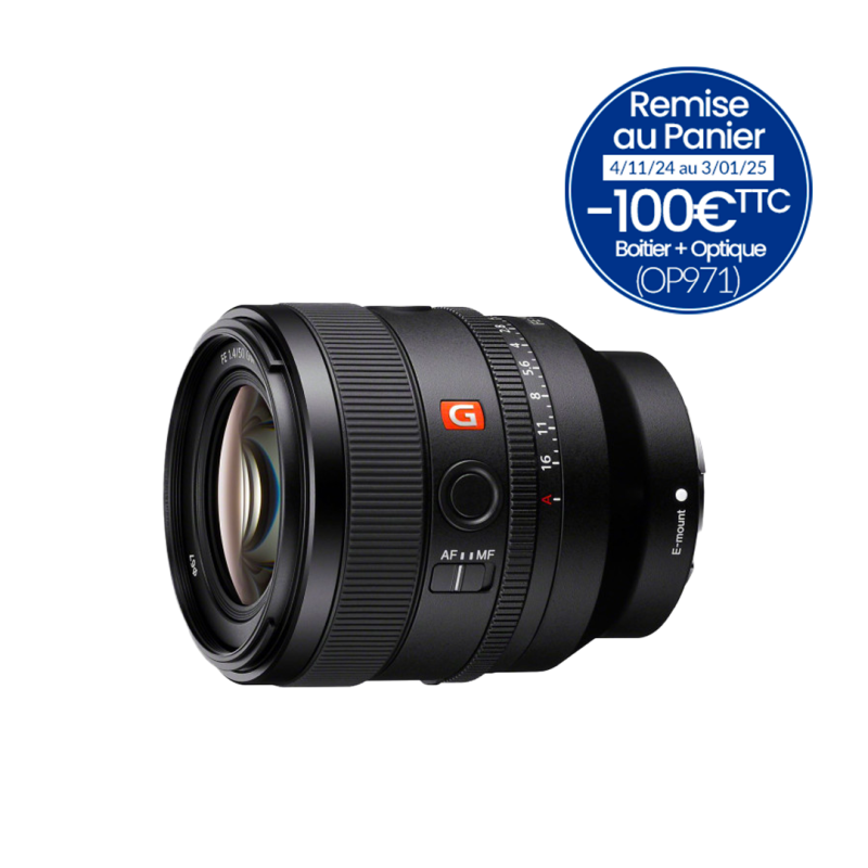 Sony Optique photo focale fixe FE 50mm F1.4 GM Full Frame 75mm APS-C